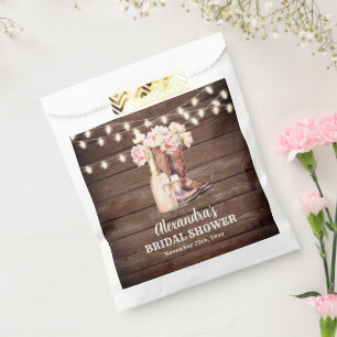 Boots Rustic Cowgirl BRIDAL SHOWER Thank You Favor Bag