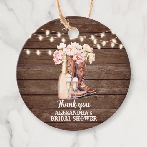 Boots Rustic Cowgirl BRIDAL SHOWER Thank You Favor Tags