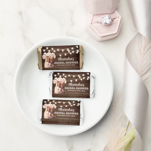 Boots Rustic Cowgirl BRIDAL SHOWER Thank You Hershey's Miniatures (Wedding)