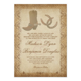 Boots Spurs Horseshoes Western Wedding Invites