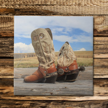 Boots & Spurs Tile by Westerngirl2 at Zazzle