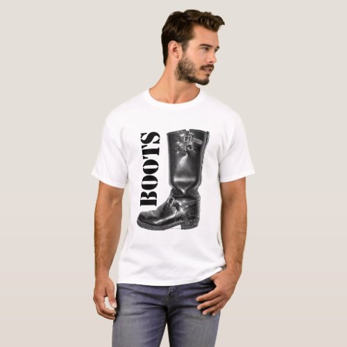 BOOTS The classic motorcycle engineer boot T_Shirt