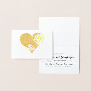 bootstomp heart gold foil card