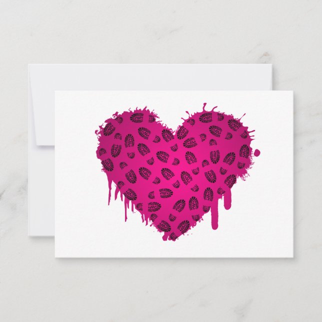 bootstomp heart invitation (Front)