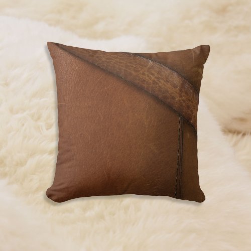 Bootstrap Work Faux Leather Throw Pillow