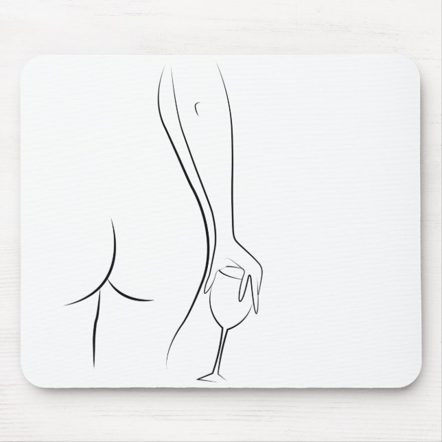 Booty and wine oclock - B&W Mouse Pad (Front)