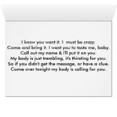 Booty Call Cards (Inside Horizontal (Bottom))