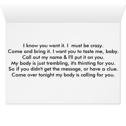 Booty Call Cards (Inside Horizontal (Bottom))