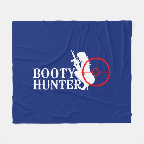 Booty Hunter on Navy Blue Fleece Blanket