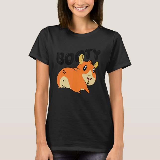 Booty Pig Graphic Guinea Pig Owner Pet Cavy Animal T-Shirt (Front)