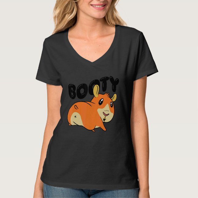 Booty Pig Graphic Guinea Pig Owner Pet Cavy Animal T-Shirt (Front)