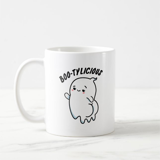 Bootylicious Funny Ghost Pun  Coffee Mug (Left)