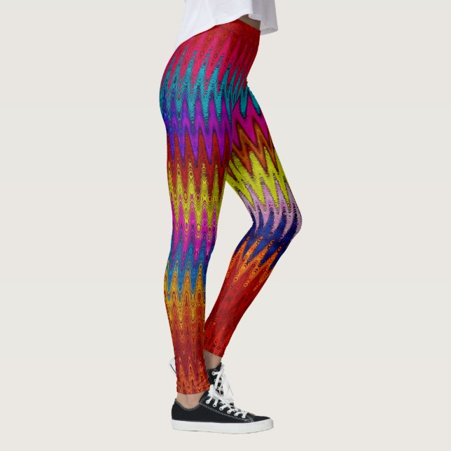 Bootyliscious Liquid Paint Rainbow Tie-dye Storm Leggings (Right)