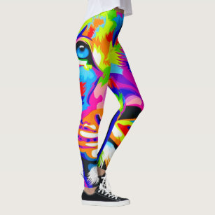 Rainbow Animal Print Workout Leggings LGBT Women Patched Cheetah