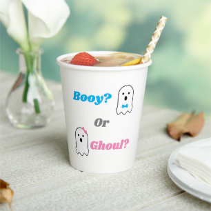 Booy or Ghoul Halloween Ghost Gender Reveal Paper Cups
