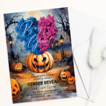 Booy or Ghoul Halloween Pumpkin Gender Reveal Invitation