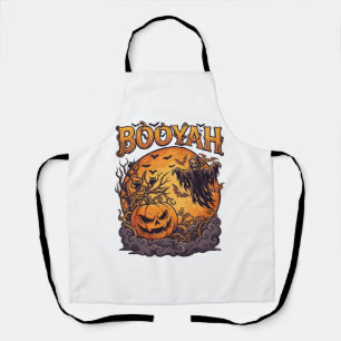 Booyah Halloween Pumpkin Grim Reaper Orange Moon_1 Apron