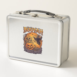 Booyah Halloween Pumpkin Grim Reaper Orange Moon_1 Metal Lunch Box