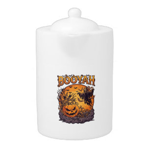 Booyah Halloween Pumpkin Grim Reaper Orange Moon_1 Teapot