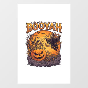 Booyah Halloween Pumpkin Grim Reaper Orange Moon_1 Window Cling