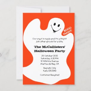 BOOYAHH! Orange Halloween Costume Fun Party Invitation