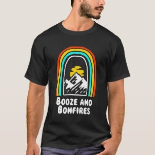 Booze And Bonfires Camping Beer Camper Drinker Hik T-Shirt