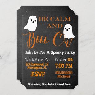 Booze And Boos Halloween Boo On Cocktail Party Invitation