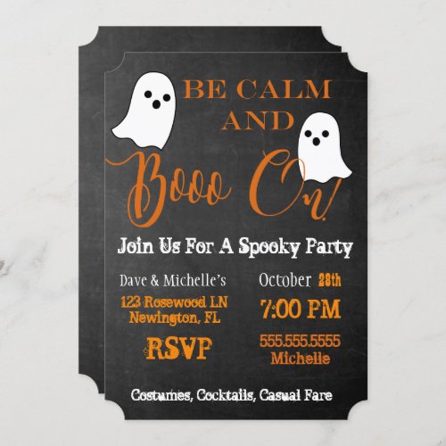 Booze And Boos Halloween Boo On Cocktail Party Invitation