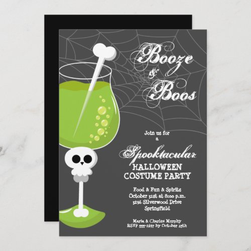 Booze and Boos Halloween Cocktail Invitation