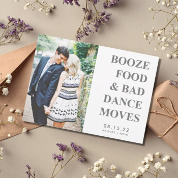 Booze Food Bad Dance Moves Funny Save The Date by stylelily at Zazzle