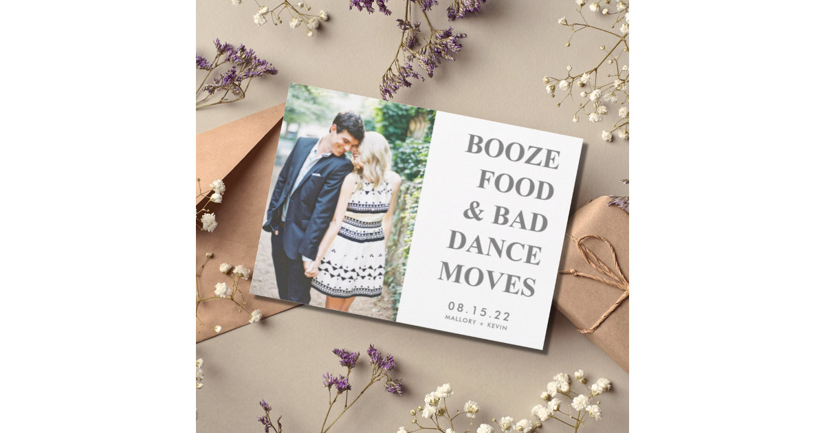 Booze Food Bad Dance Moves Funny Save The Date | Zazzle