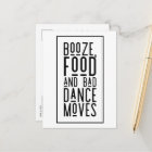 Booze, Food, Bad Dance Moves Funny Save the Dates