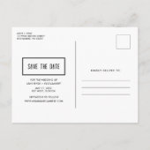 Booze, Food, Bad Dance Moves Funny Save the Dates Announcement Postcard (Back)