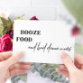 Booze food bad dance moves funny wedding invitation