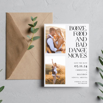 Booze Food Bad Dance Moves Photo Modern Save The Date by stylelily at Zazzle