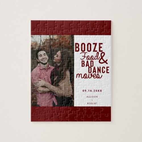 Booze Food  Bad Dance Moves Wedding Date Photo Jigsaw Puzzle