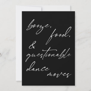 Booze, Food, & Questionable Dance Moves Card