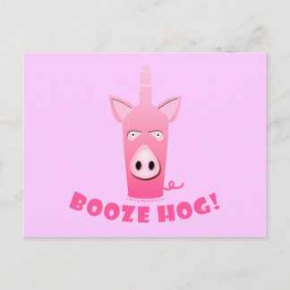 BOOZE HOG POSTCARD