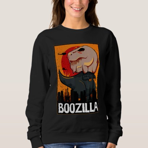 Boozilla Lazy Halloween Costume   Japanese Dinosau Sweatshirt