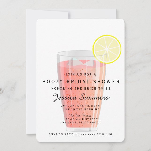 Boozy Bridal Shower Invitation (Front)