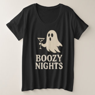 Boozy Nights | ghost glam walk Plus Size T-Shirt