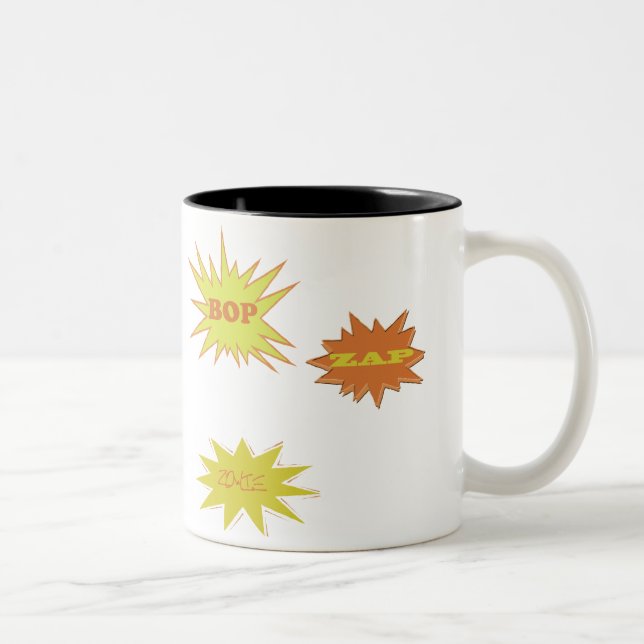 BOP ZAP ZOWIE  RETRO Two-Tone COFFEE MUG (Right)