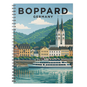 Boppard Germany Vintage Travel Art Notebook