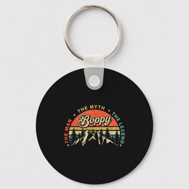 Boppy Man Myth Legend Funny Father's Day Grandpa M Keychain (Front)