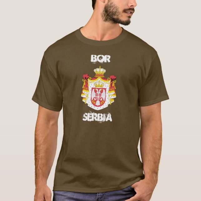 Bor, Serbia with coat of arms T-Shirt (Front)