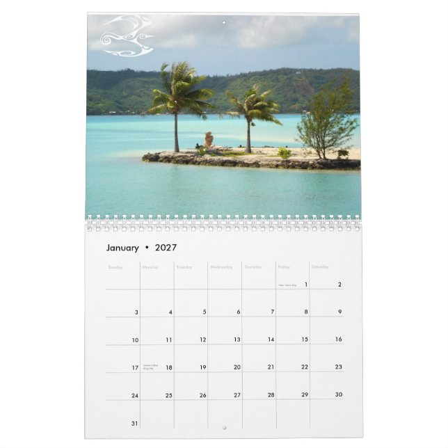 Bora Bora 2011 Calendar (Jan 2027)