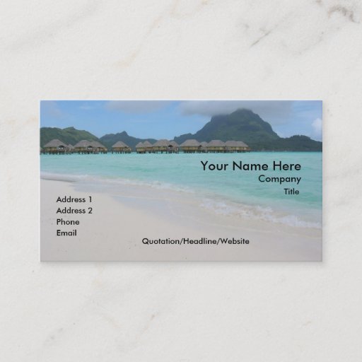 Customizable Bora Bora Beach Business Card