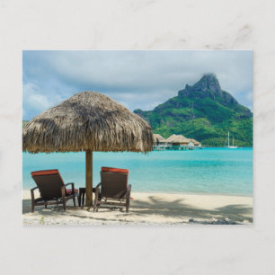 Bora Bora beach chairs postcard