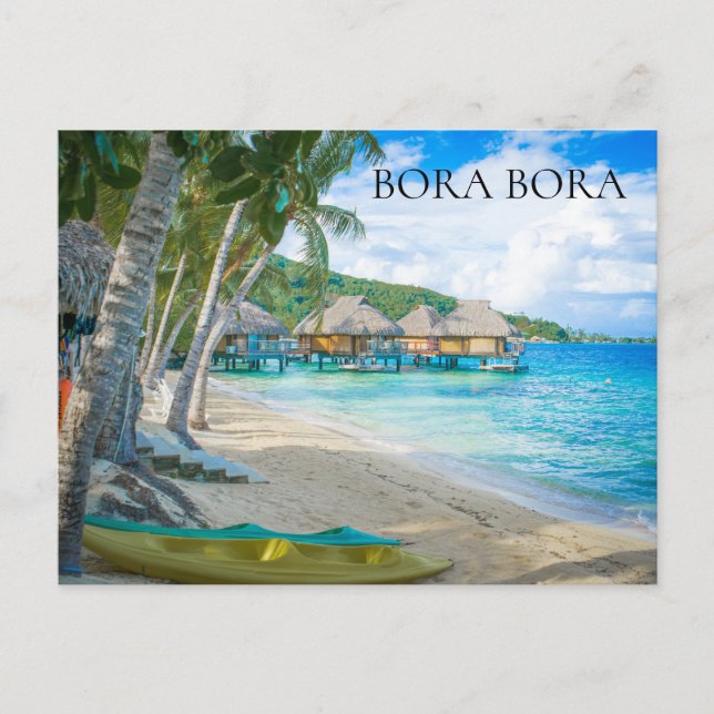 Bora Bora Beach Overwater Bungalows Photo Postcard (Front)