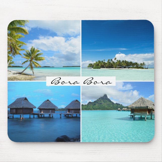 Bora Bora beaches collage photo Mouse Pad (Front)